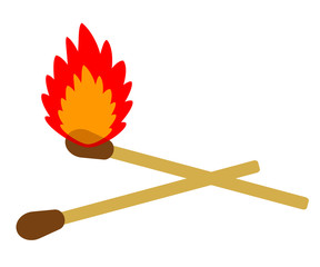 火のついたマッチ