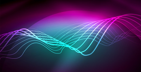 Neon lines shiny glowing background