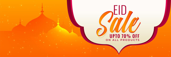 eid sale banner in orange color
