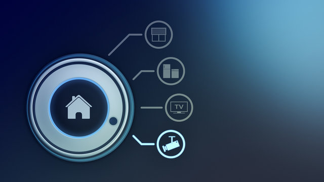 concept of a smart home control panel, iot and futuristic techs (3d render)