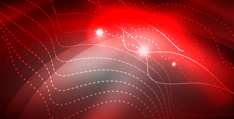 Glossy shiny glowing neon waves