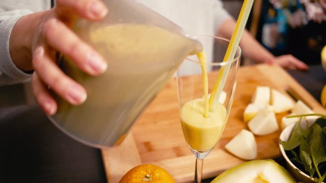 Fresh juice or smoothie making from blender