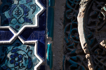 Views of Uzbekistan, details of the traditional architecture of Central Asia