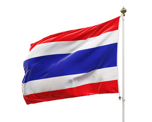Flag of Thailand isolated on white background. Clipping path included.