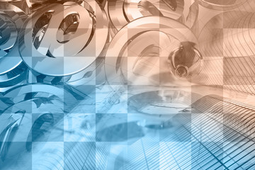 Mail signs, graph and pen