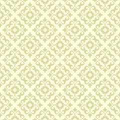 Floral seamless pattern. Olive green background