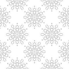 Fototapeta na wymiar Floral seamless pattern. Monochrome background with gray flowers