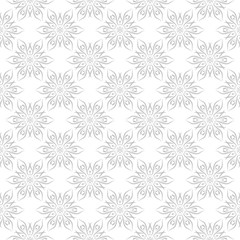 Gray floral seamless pattern on white background