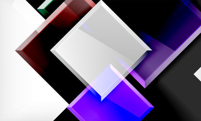 Bright colorful square shape blocks geometrical background