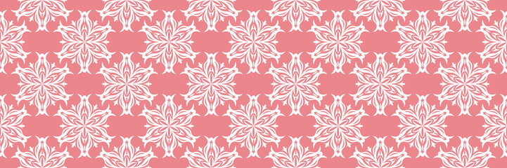 Floral seamless pattern. White design on pink background