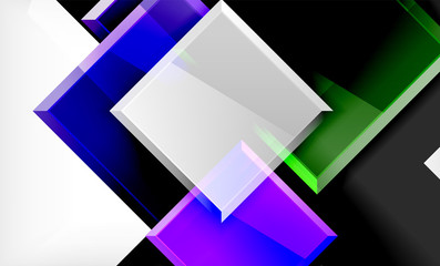 Bright colorful square shape blocks geometrical background