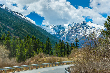 Beautiful landscape snow mountain view of Dagu Glacier National park ,Chengdu, China