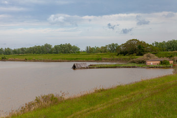 delta of the river po emilia romagna and veneto north italy