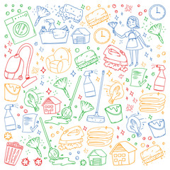 cleaning services company colorful vector pattern