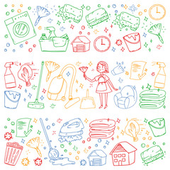 cleaning services company colorful vector pattern
