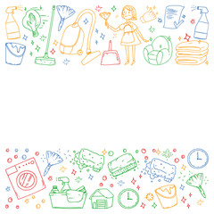 cleaning services company colorful vector pattern