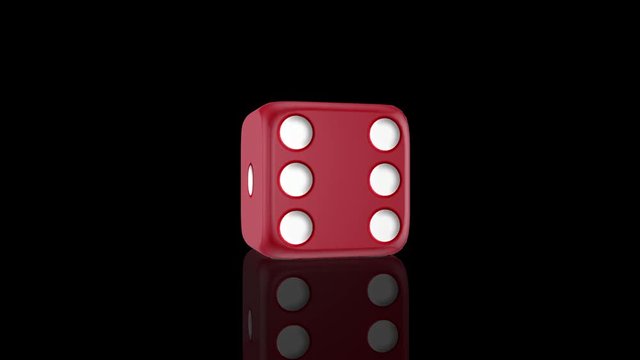 3d animation of gaming dice on black background
