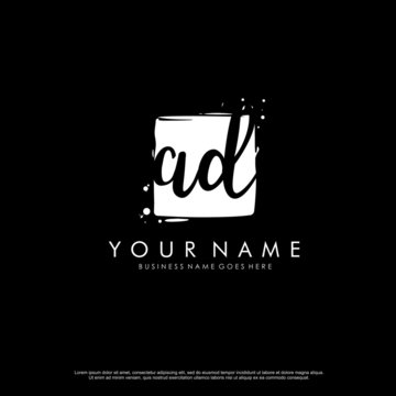 A D AD initial square logo template vector