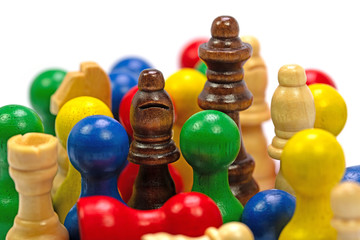 Bunte Spielfiguren für Gesellschaftsspiele