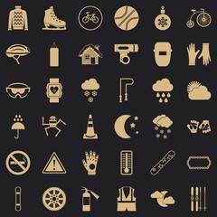 Glove icons set. Simple style of 36 glove vector icons for web for any design
