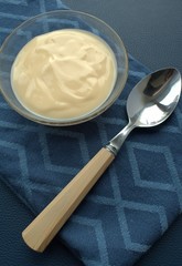 vanilla custard in a bowl
