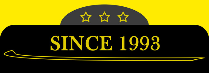 Naklejka premium Since 1993 sign logo emblem symbol