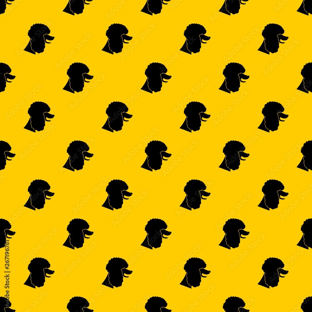 Wall mural Poodle dog pattern seamless vector repeat geometric yellow for any design - Wall murals