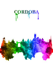 Cordoba Spain skyline Portrait Rainbow