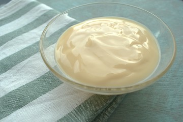 vanilla custard in a bowl