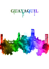 Guayaquil Ecuador skyline Portrait Rainbow