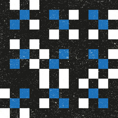 Squares geometric vector seamless pattern. Simple shapes with textured surface.