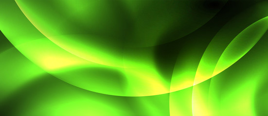 Neon glowing circles vector abstract background