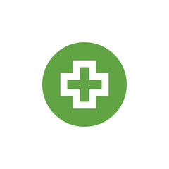 Green medical cross graphic design template vector