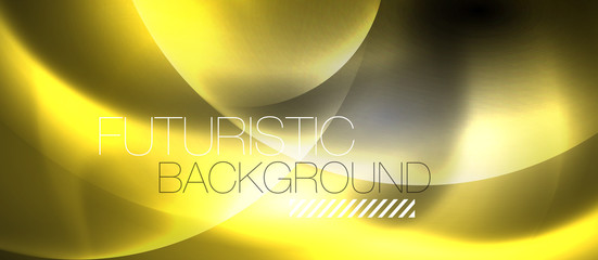 Shiny neon color light with circles abstract background