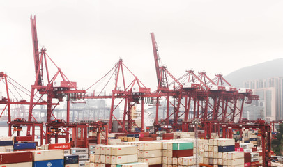 Fototapeta premium Closeups of Detail of construction in port,Hongkong