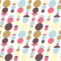 Circle and semicircle abstract vector pattern, geometric background