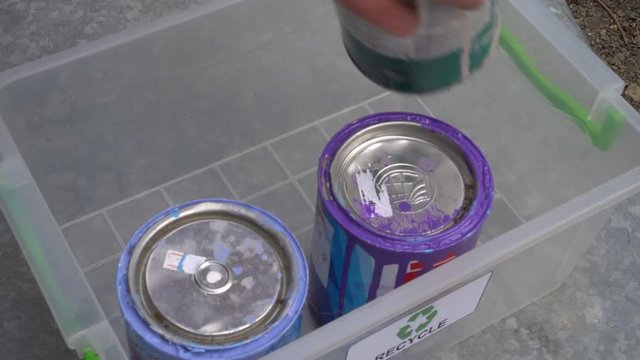 Household Hazardous Waste -Paint Disposal. Old paint cans recycle. Recycling latex and oil paints. Domestic Waste Collecting and Sorting