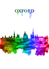 Fototapeta premium Oxford England skyline Portrait Rainbow