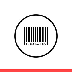 Barcode vector icon, label symbol. Simple, flat design isolated on white background for web or mobile app