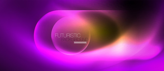 Neon glowing techno lines, blue hi-tech futuristic abstract background template