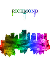 Richmond Virginia skyline Portrait Rainbow