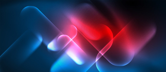 Blue neon round shapes techno background