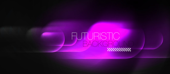 Neon glowing techno lines, hi-tech futuristic abstract background template