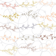 Modern vector seamless pattern with hand drawn leaves.