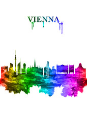 Vienna Austria skyline Portrait Rainbow