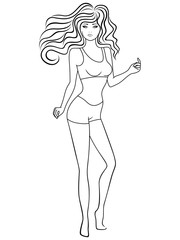 Slimness lady in underwear