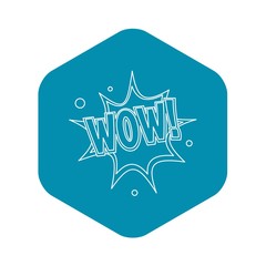 Wow, text sound effect icon. Outline illustration of Wow, text sound effect vector icon for web