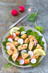 Hähnchen-Brotsalat mit Radieschen