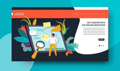 Online education web page template studying and learning