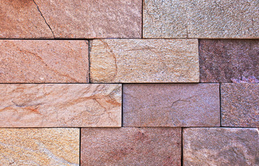 Wall of neatly laid out marble brick, background